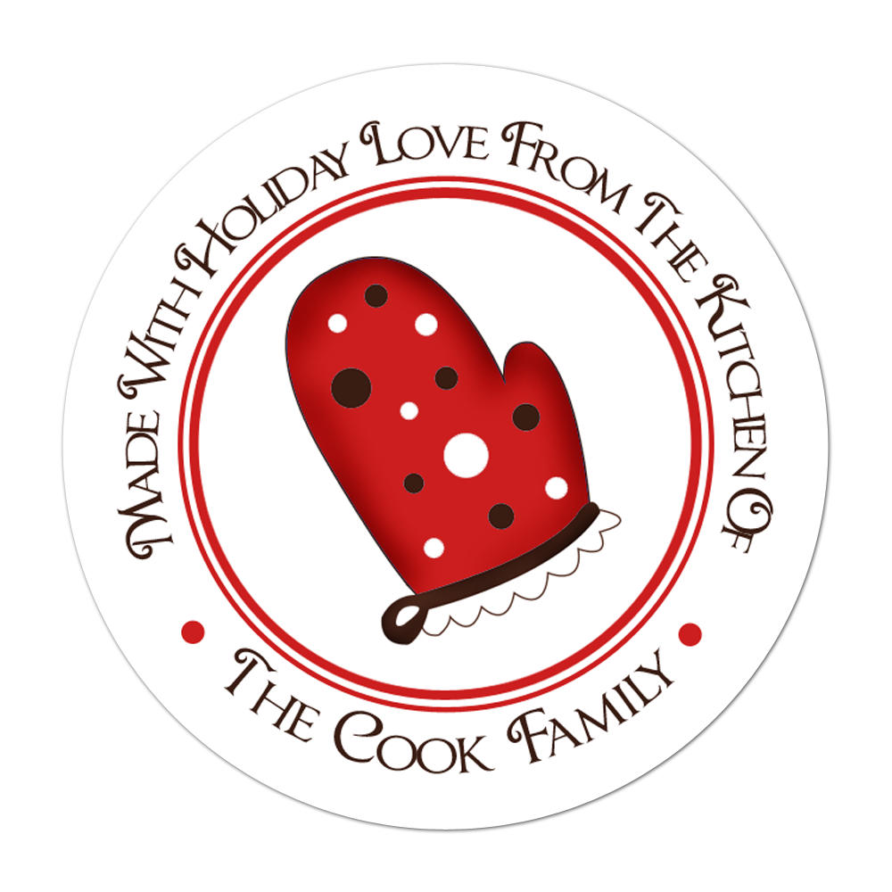 Oven Mitt Personalized Sticker Christmas Stickers - INKtropolis
