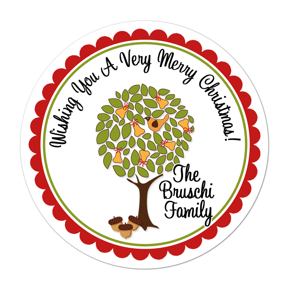 Partridge In A Pear Tree Personalized Sticker Christmas Stickers - INKtropolis