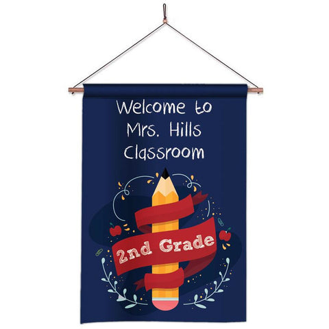 Personalized Classroom Flag - Teacher Flag - Classroom Decor - Pencil Banner
