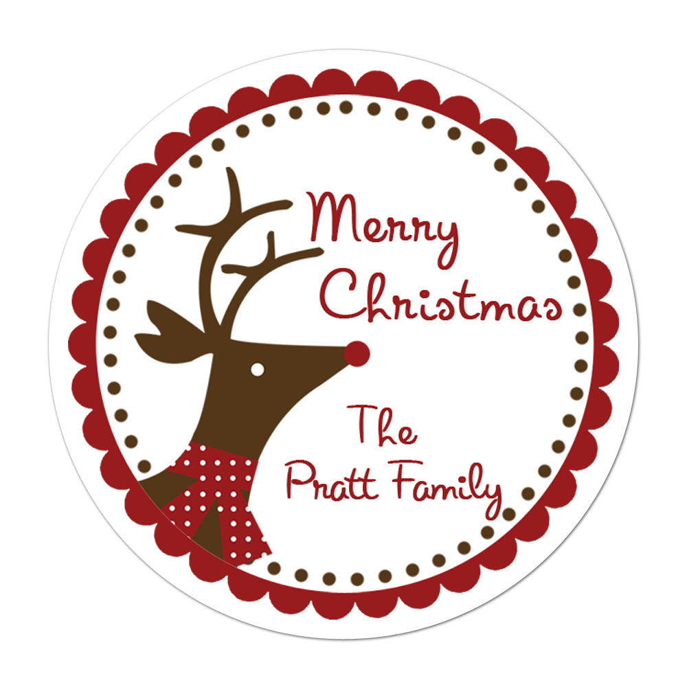 Reindeer Personalized Sticker Christmas Stickers - INKtropolis