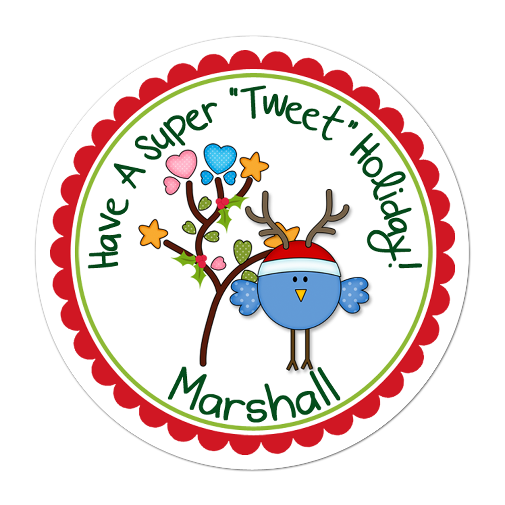 Bird Reindeer Personalized Sticker Birthday Stickers - INKtropolis