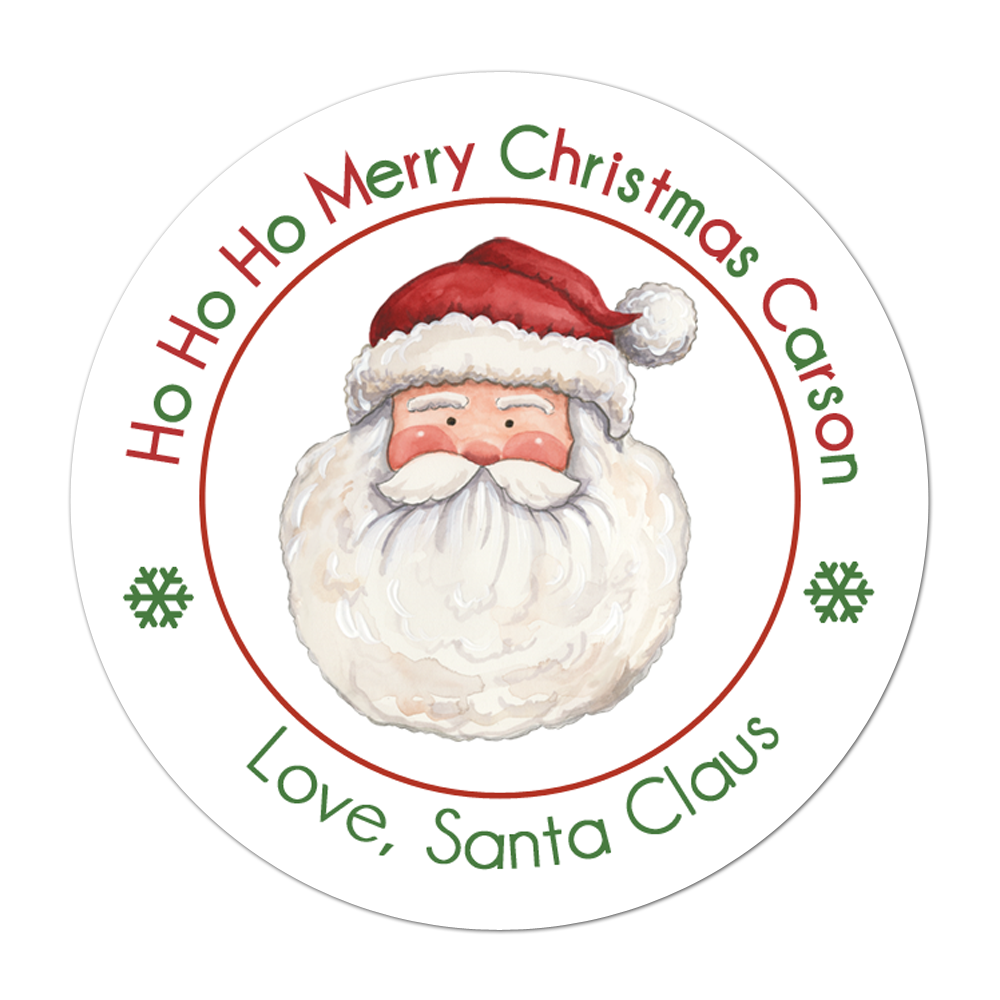 Santa Claus Face Personalized Sticker Christmas Stickers - INKtropolis