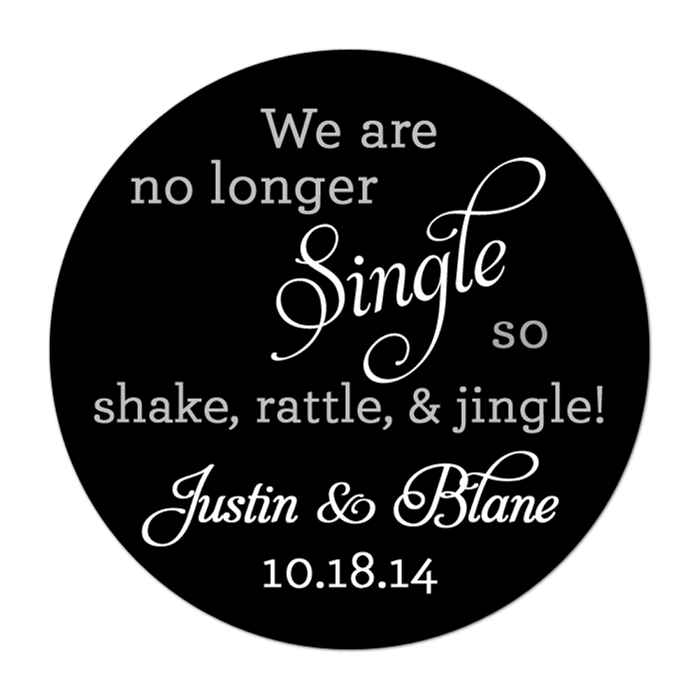 Shake Rattle Jingle Personalized Sticker Wedding Stickers - INKtropolis
