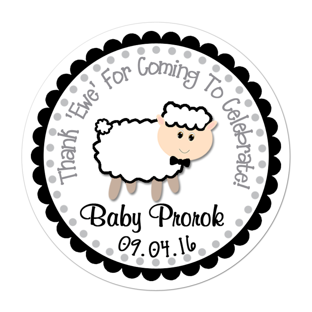 Black Sheep Personalized Sticker Baby Shower Stickers - INKtropolis