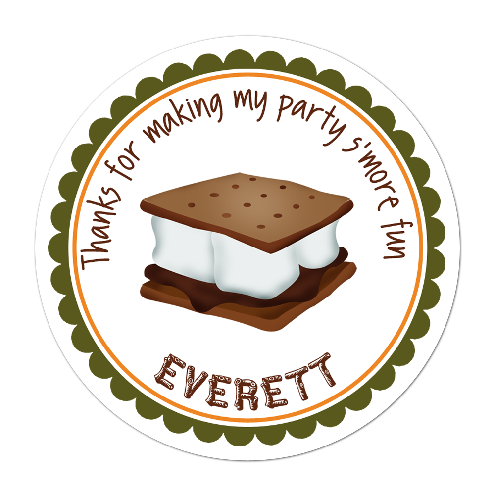 Smore Fun Personalized Sticker Birthday Stickers - INKtropolis