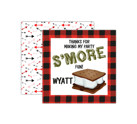 Personalized S'more Fun Birthday Favor Tags