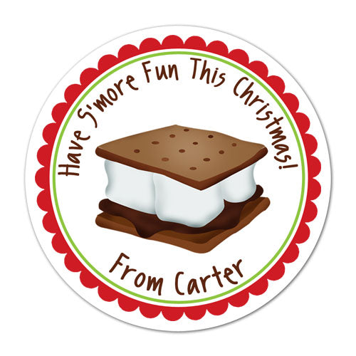 Holiday Smore Personalized Sticker Birthday Stickers - INKtropolis