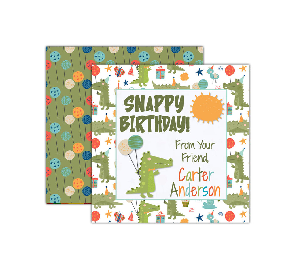 Personalized Snappy Birthday Alligator Gift Tags