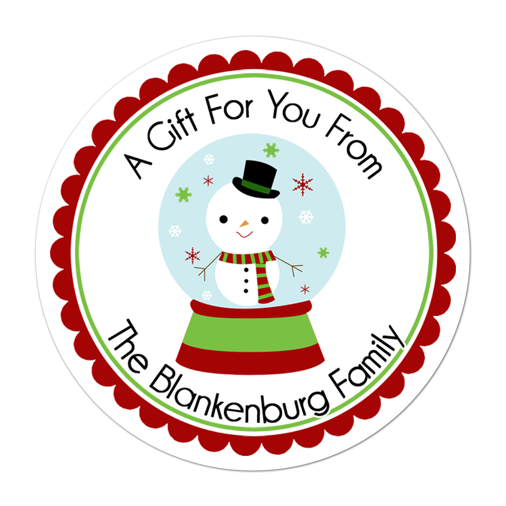 Snowman Snowglobe Personalized Sticker Christmas Stickers - INKtropolis