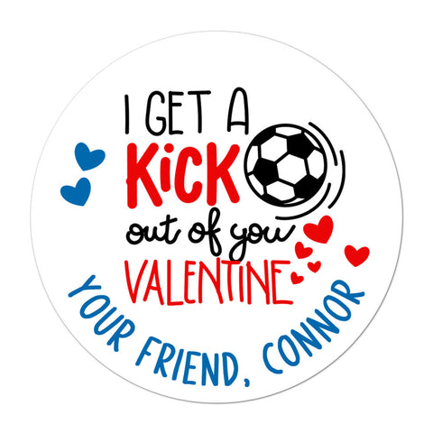 Soccer Personalized Valentines Day Sticker