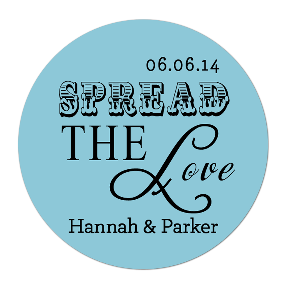 Spread The Love Personalized Sticker Wedding Stickers - INKtropolis