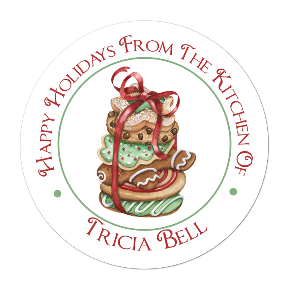 Stack Of Cookies Personalized Sticker Christmas Stickers - INKtropolis