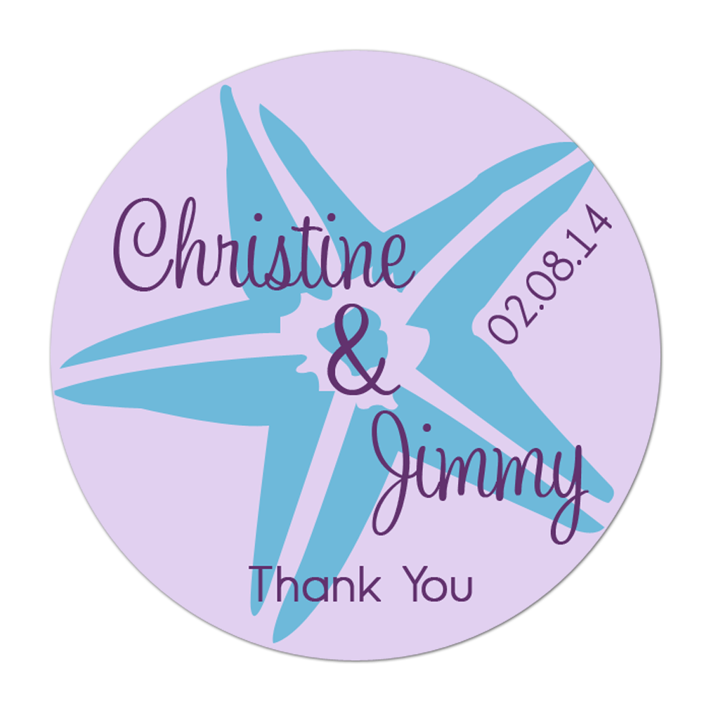Starfish Personalized Sticker Wedding Stickers - INKtropolis