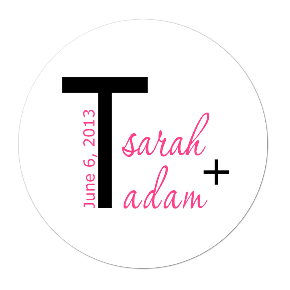 Modern Monogram Personalized Sticker Wedding Stickers - INKtropolis