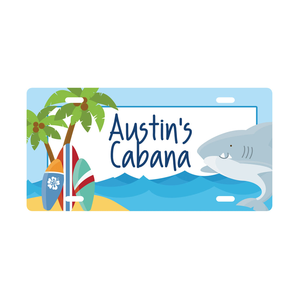 Personalized Surfer License Plate Sign - Kids Door Sign