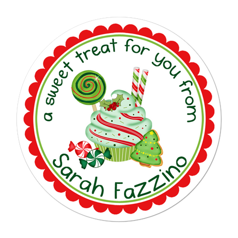 Holiday Sweets Personalized Christmas Gift Sticker