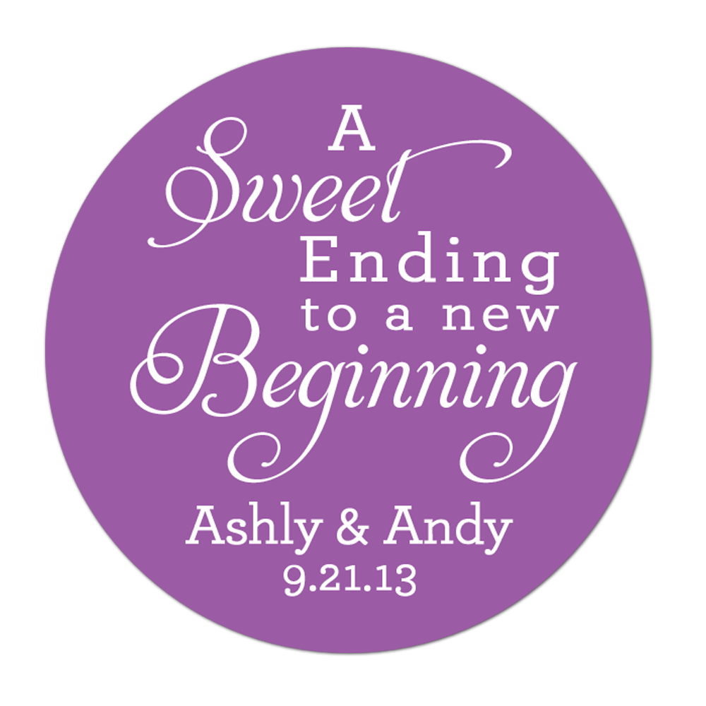 Sweet Ending To A New Beginning Personalized Sticker Wedding Stickers - INKtropolis