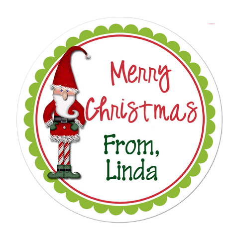 Elf Personalized Christmas Gift Sticker