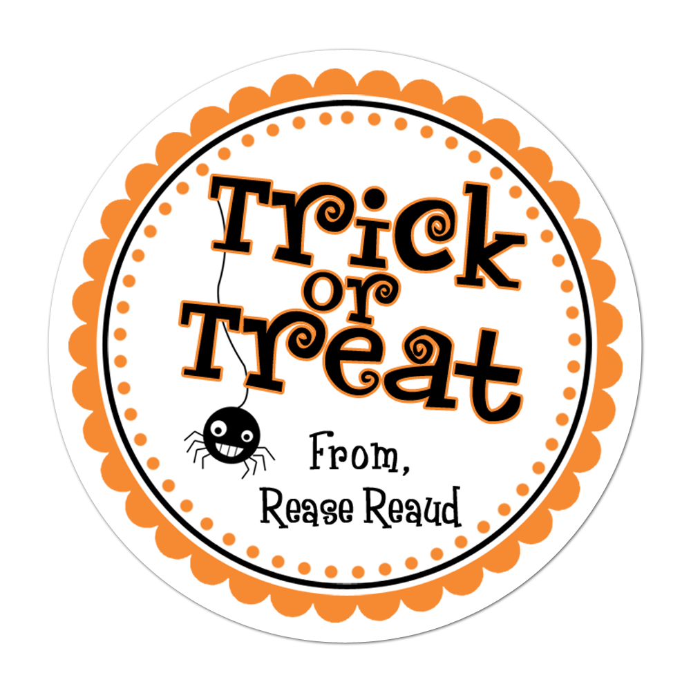 Trick Or Treat Personalized Sticker Halloween Stickers - INKtropolis