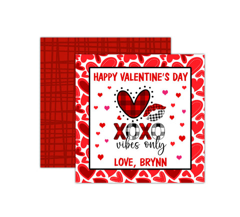 Personalized XOXO Vibes Valentine's Day Tags, Valentine Cards