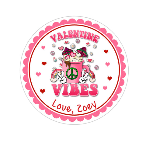 Valentine Vibes Personalized Valentines Day Sticker