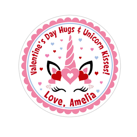 Unicorn Personalized Valentines Day Sticker