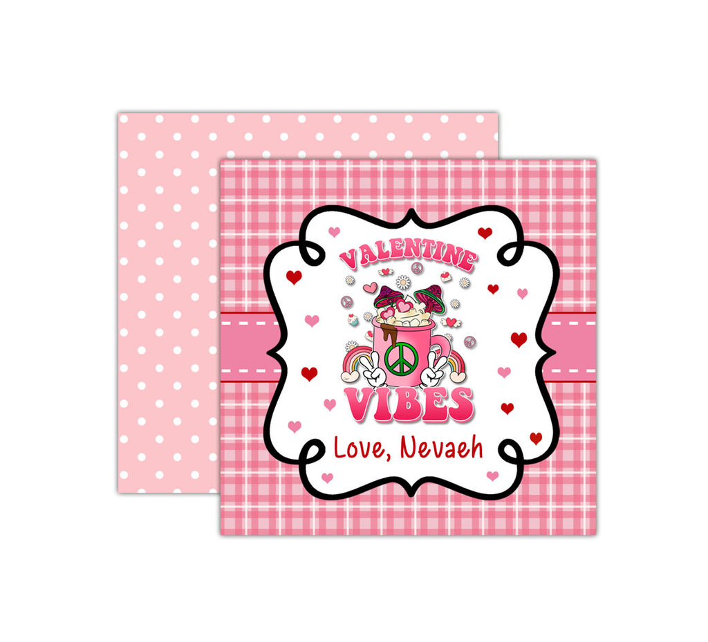 Personalized Valentine Vibes Valentine's Day Tags, Valentine Cards