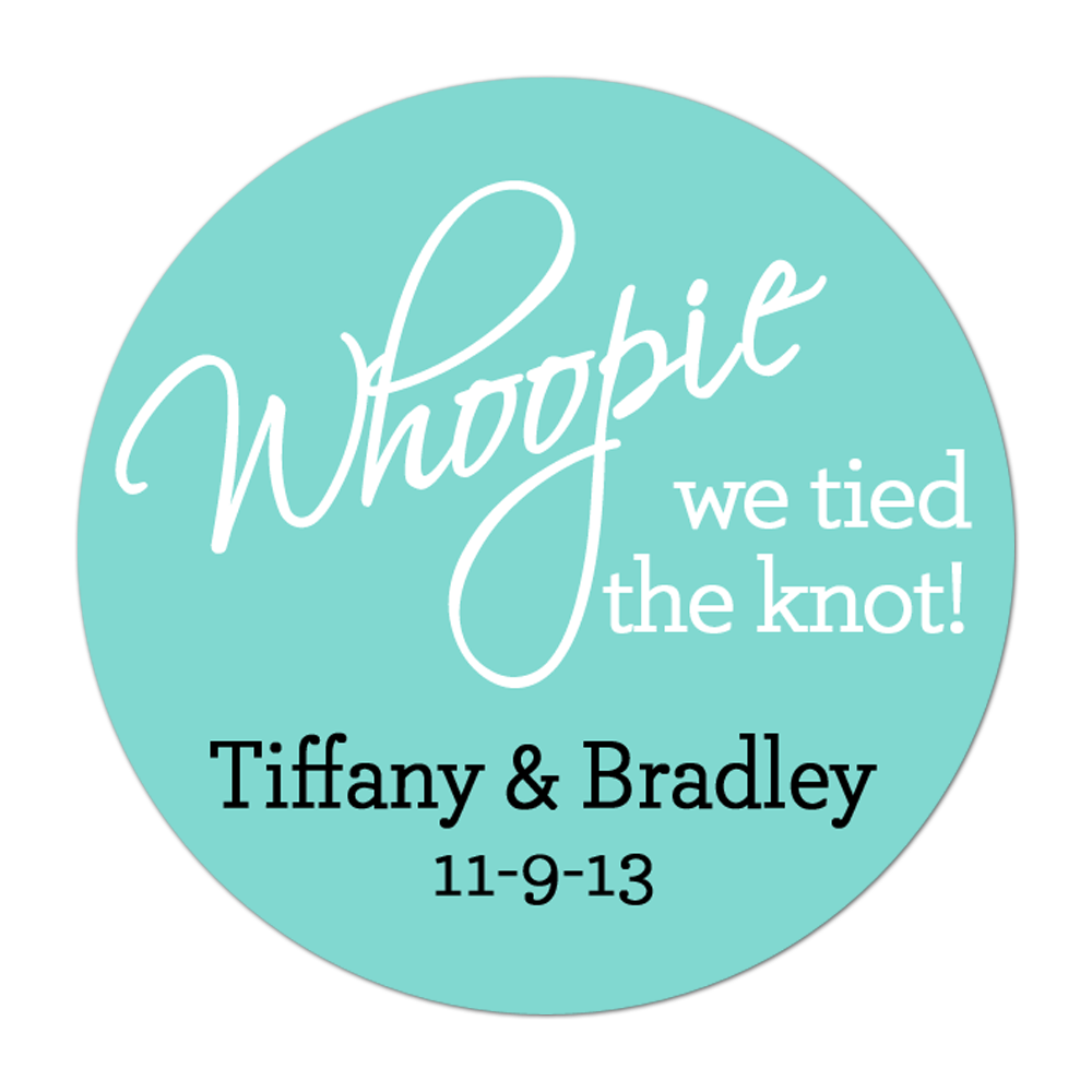 Whoopie We Tied The Knot Personalized Sticker Wedding Stickers - INKtropolis