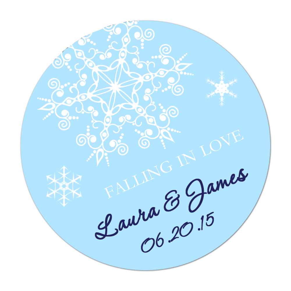 Snowflakes Personalized Sticker Wedding Stickers - INKtropolis