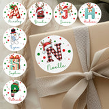 Personalized Name Christmas Gift Tag Stickers