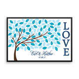 LOVE Tree - 100 Leaves Signatures - Choose Your Colors wedding guest book alternative - INKtropolis
