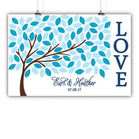 LOVE Tree - 100 Leaves Signatures - Choose Your Colors