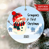 Personalized My First Christmas Ornament - Snowman