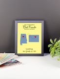 Best Friend Christmas Gift, Long Distance Relationship Map, Print, Framed or Canvas map - INKtropolis