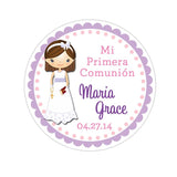 Communion Girl Personalized Sticker Birthday Stickers - INKtropolis