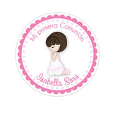 Communion Girl Personalized Sticker Birthday Stickers - INKtropolis