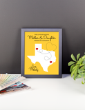Mother's Day Gift Christmas Gift, Birthday Father Long Distance Relationship Map, Mother and Daughter, Print, Framed or Canvas map - INKtropolis