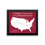 Best Friend Christmas Gift, Lovers, Boyfriend, Girlfriend Long Distance Relationship Map, Print, Framed or Canvas … map - INKtropolis