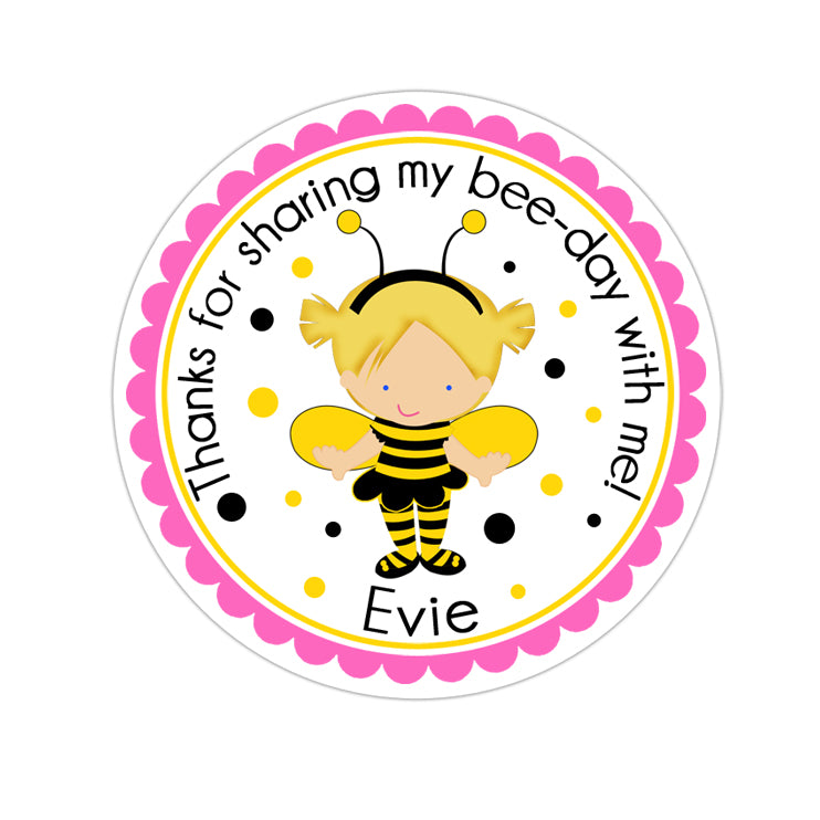 Bumble Bee Costume Personalized Sticker Birthday Stickers - INKtropolis