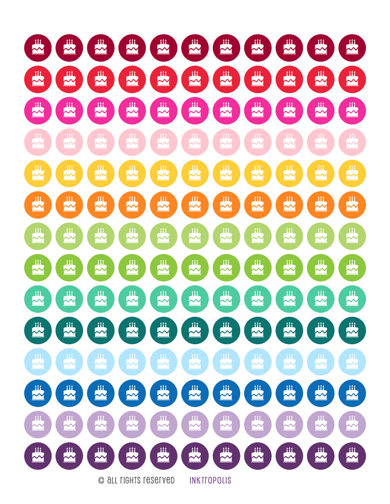 Monthly Planner Stickers Rainbow Cake Stickers Planner Labels Compatible with Erin Condren Vertical Life Planner planner sticker - INKtropolis