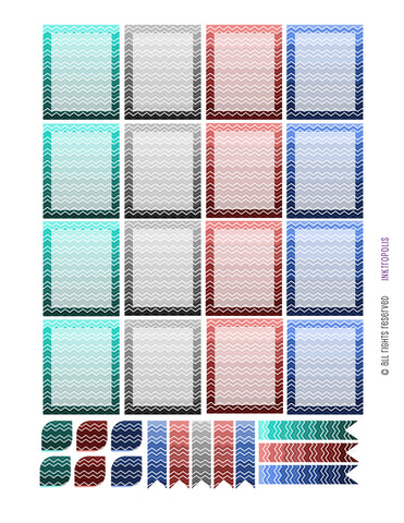 Monthly Planner Stickers Full Box Chevron Ombre Pattern Stickers Planner Labels Compatible with Erin Condren Vertical Life Planner