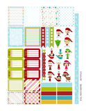 Monthly Planner Stickers Ice Blue Aqua Green Red Christmas Sampler Planner Labels Fits Erin Condren Life Planner planner sticker - INKtropolis