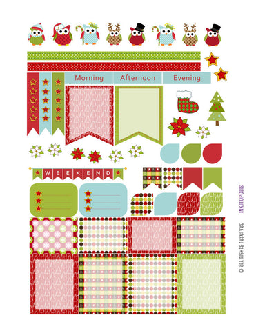 Monthly Planner Stickers Holiday Christmas Sampler 4 Planner Labels Fits Erin Condren Life Planner