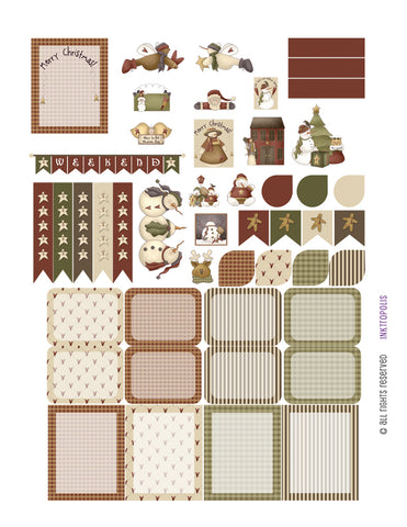 Monthly Planner Stickers Country Christmas Holiday Sampler 1 Planner Labels Fits Erin Condren Life Planner