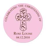 Filigree Cross Personalized Sticker Birthday Stickers - INKtropolis