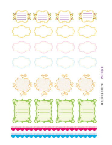 Monthly Planner Stickers Specialty Fancy Frame 1/2 and Full Boxes Plus Stickers Planner Labels Compatible with Erin Condren Vertical Life Planner