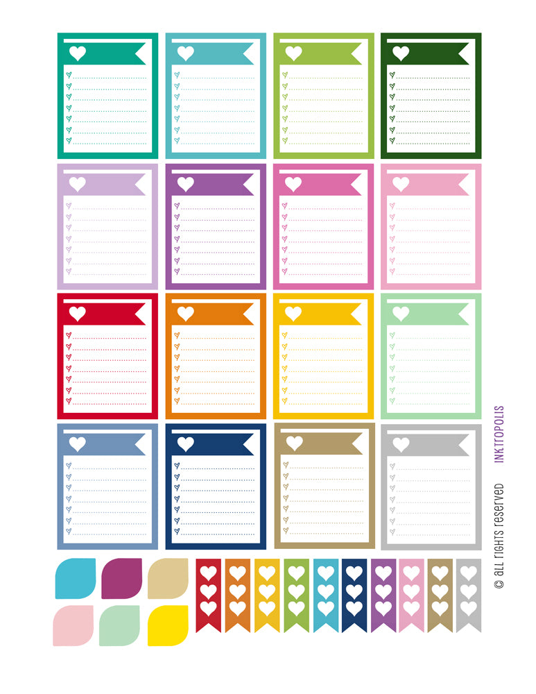 Monthly Planner Stickers Heart Rainbow Sampler Stickers Planner Labels Compatible with Erin Condren Vertical Life Planner planner sticker - INKtropolis