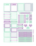 Monthly Planner Stickers Mint Lilac Heart Sampler Planner Labels Fits Erin Condren Life Planner planner sticker - INKtropolis
