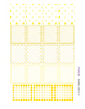Monthly Planner Stickers Full Box Yellow Patterns Stickers Planner Labels Compatible with Erin Condren Vertical Life Planner planner sticker - INKtropolis
