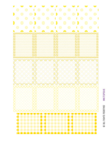 Monthly Planner Stickers Full Box Yellow Patterns Stickers Planner Labels Compatible with Erin Condren Vertical Life Planner